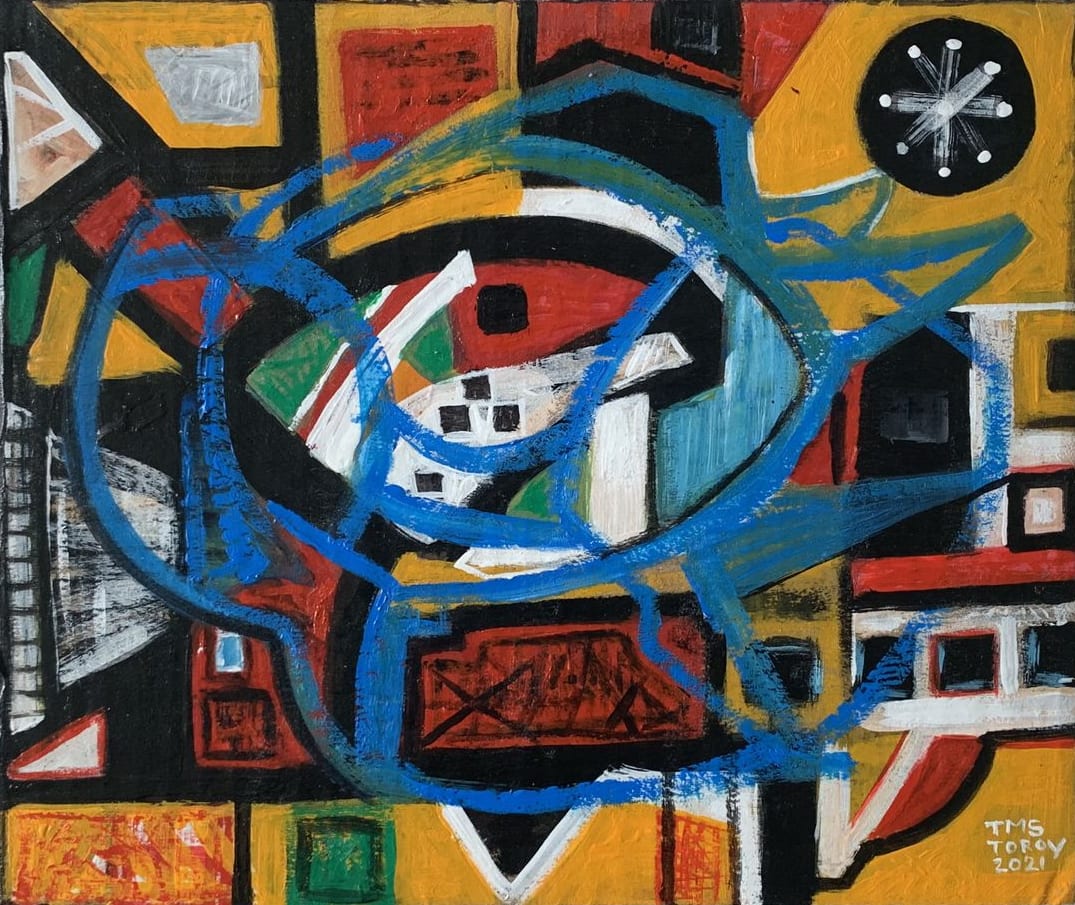 El Ojo del Barrio, Acrylic on board, 2021