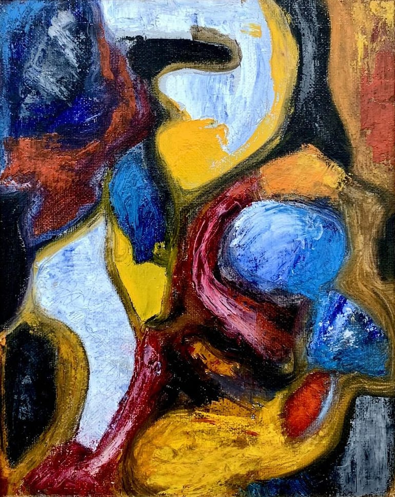 Fuego en el Marco, Oil on canvas board