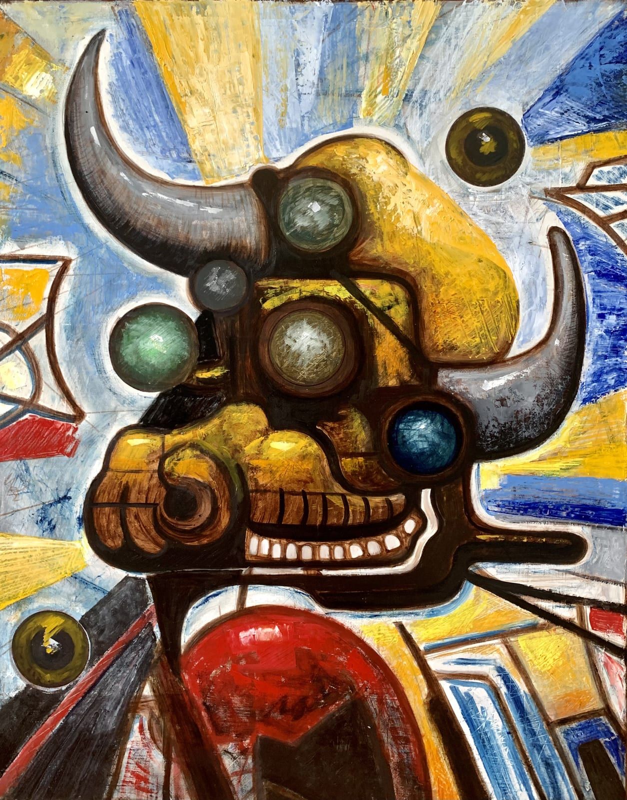 Tótem del Toro, a painting by Toro Del Mar Sosa